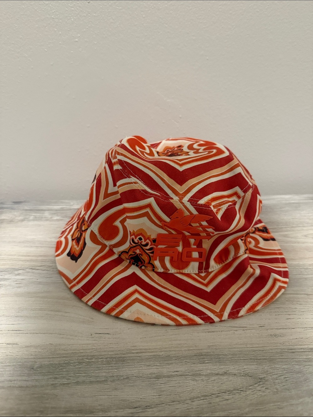 Graphic Pattern Orange Red Bucket Hat